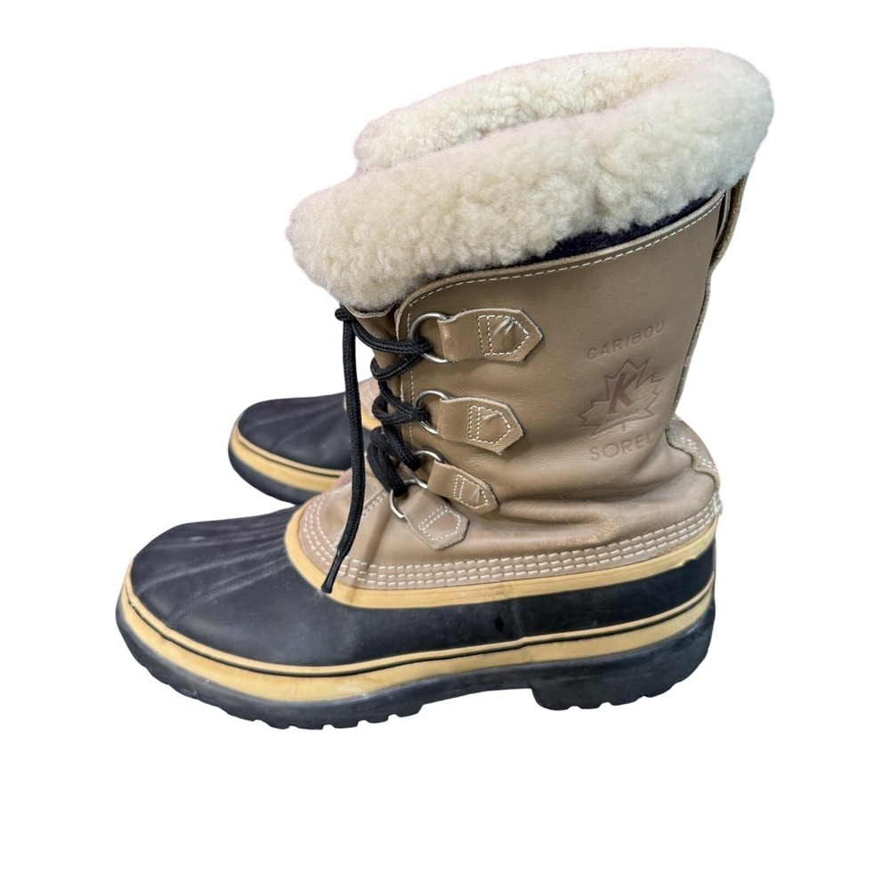 Sorel Caribou Boots Mens Size 12 Brown Leather Winter Snow Waterproof Insulated
